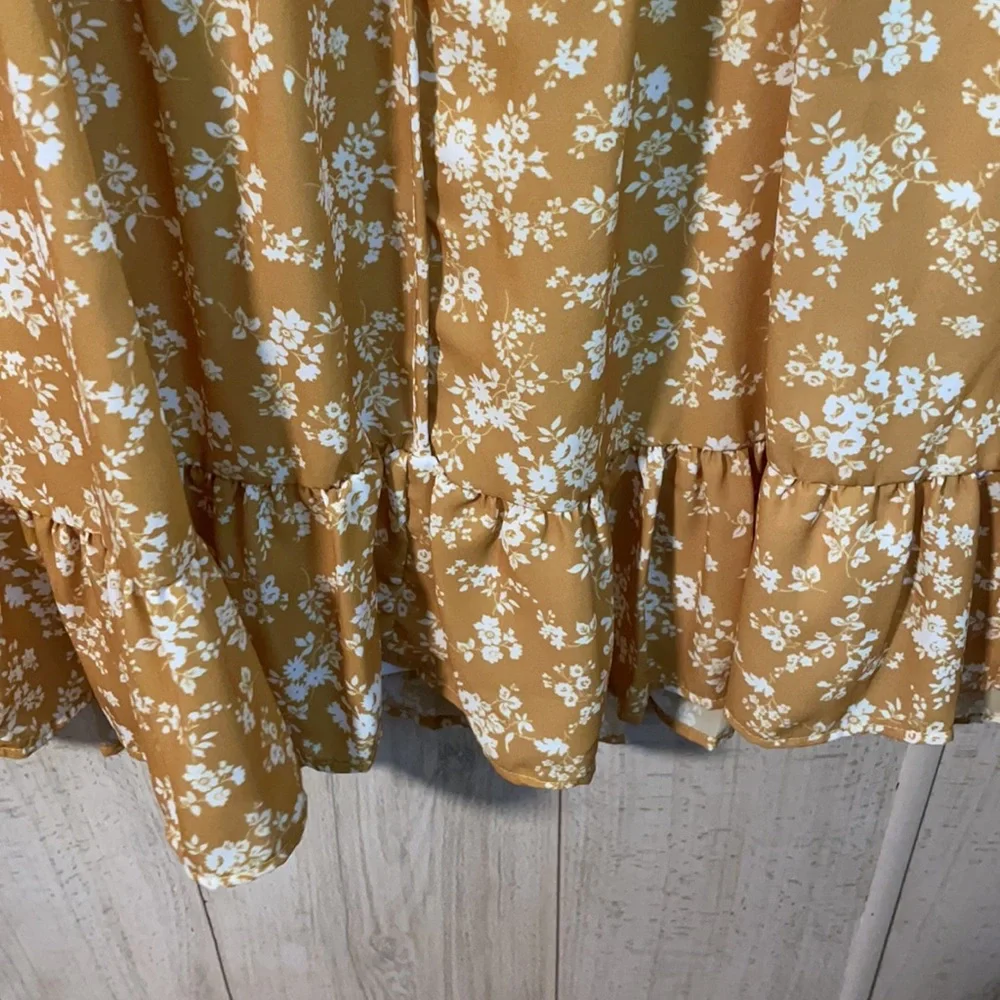 Mustard Floral Dress - Picture 5 of 8
